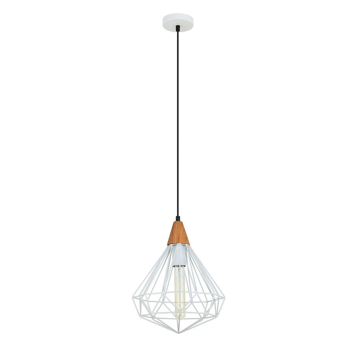 Maelle White, retro lampa wisząca, biała, E27, MDM-2591/1S WH